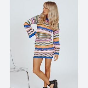 Queen of Peace Crochet Mini Dress